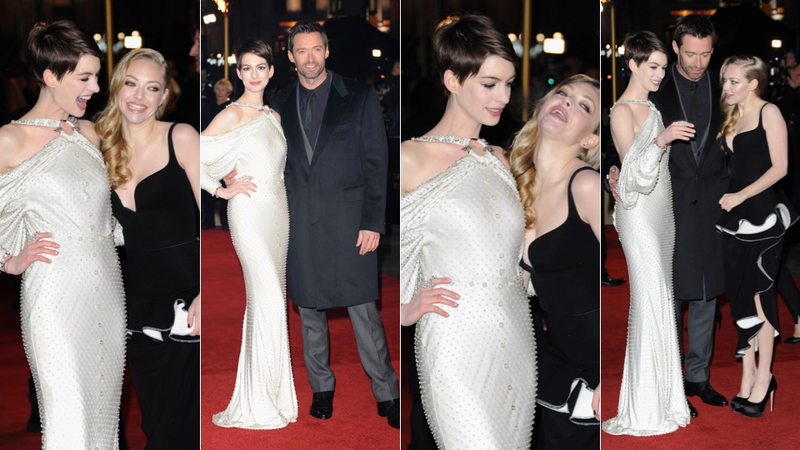 Illustration for article titled Anne Hathaway's Dress Was as Ridiculous as a Castle on a Cloud at the Les Mis Premiere